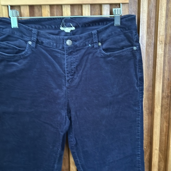 Eileen Fisher Cordouroy Ankle Crop Straight Leg Navy Blue. Size 10 ** Flaw** - Picture 7 of 8